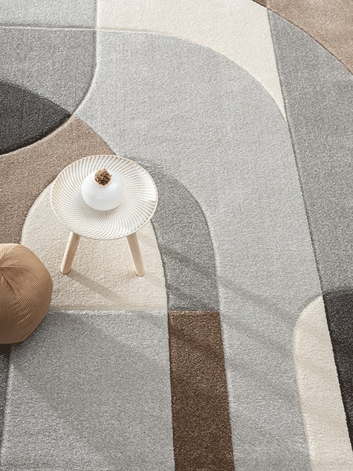 Mia's Teppich Cielo – Kurzflor, Grau, 140 X 200 Cm, Mit Hoch-Tief-Effekt & Glanzfaser
